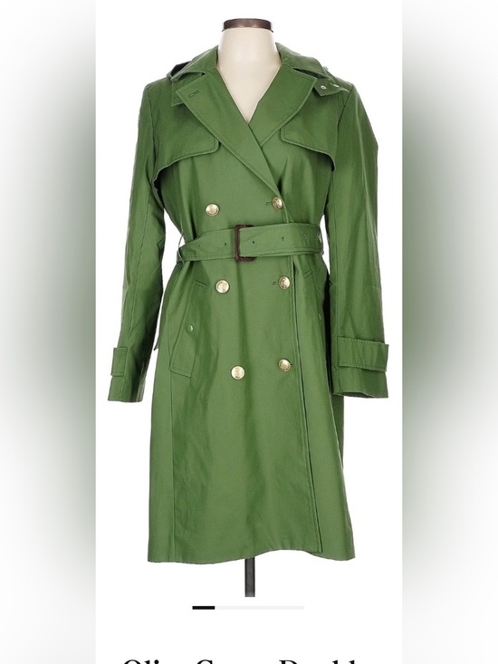 J. Crew Jackets & Blazers - J. Crew Olive Green Trench Coat with Gold Chain Detail